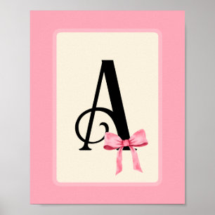 Personalisierter Buchstaben-Druck mit rosa Coquett Poster