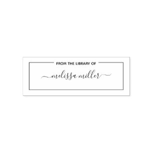 Personalisierter Buchstempel aus der Bibliothek vo Permastempel