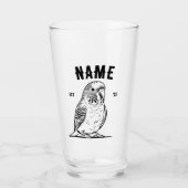 Personalisierter Budgie-Glass-Cup | Custom Bird Lo Glas (Vorderseite)