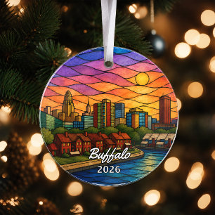 Personalisierter Buffalo-Acrylschnitzerei, Benutze Ornament
