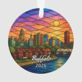 Personalisierter Buffalo-Acrylschnitzerei, Benutze Ornament (Rückseite)