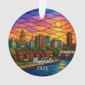 Personalisierter Buffalo-Acrylschnitzerei, Benutze Ornament (Vorderseite)