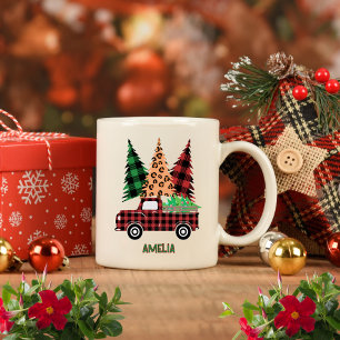Personalisierter Buffalo-Karo-Lkw  Kaffeetasse
