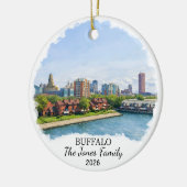 Personalisierter Buffalo-Schmuck, Benutzerdefinier Keramik Ornament (Links)