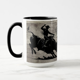 Personalisierter Bull Rider Rodeo Rustikal Tasse