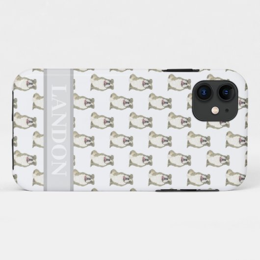 Personalisierter Bulldog (Brindle) Case-Mate iPhone Hülle (Rückseite (Horizontal))