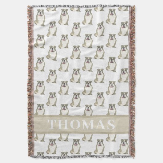 Personalisierter Bulldog (Brindle) Decke (Vorderseite Vertikal)