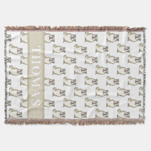 Personalisierter Bulldog (Brindle) Decke (Vorderseite)