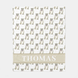 Personalisierter Bulldog (Brindle) Fleecedecke