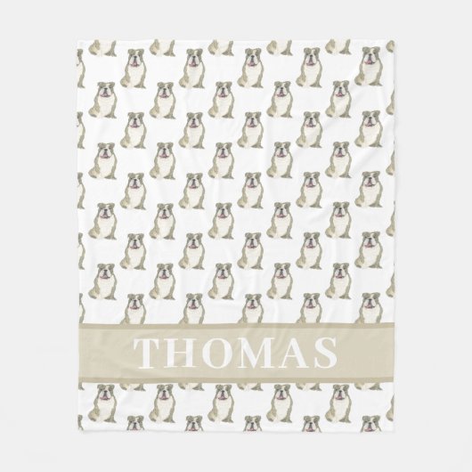 Personalisierter Bulldog (Brindle) Fleecedecke (Vorderseite)