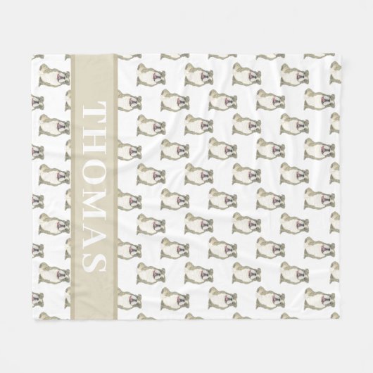 Personalisierter Bulldog (Brindle) Fleecedecke (Vorderseite (Horizontal))