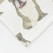 Personalisierter Bulldog (Brindle) Fleecedecke (Ecke)