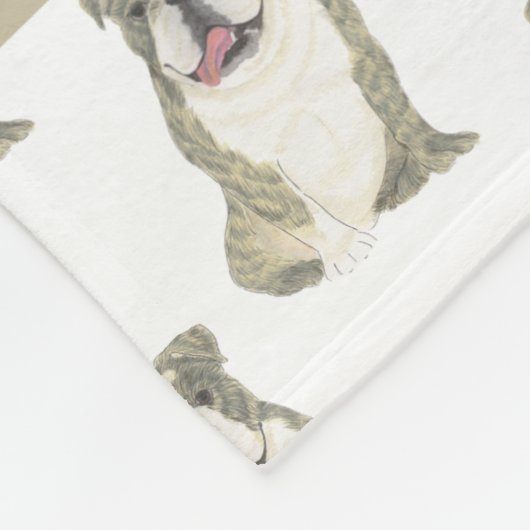 Personalisierter Bulldog (Brindle) Fleecedecke (Ecke)