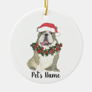 Personalisierter Bulldog (Brindle) Keramik Ornament