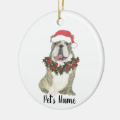 Personalisierter Bulldog (Brindle) Keramik Ornament (Links)