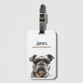 Personalisierter Bulldog Gepäckanhänger (Vorderseite Vertikal)