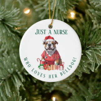 Personalisierter Bulldog-Kindermädchen Keramik Ornament