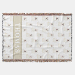 Personalisierter Bulldog (weiß) Decke