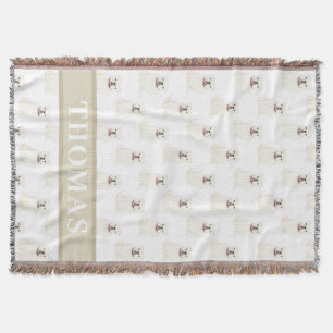 Personalisierter Bulldog (weiß) Decke