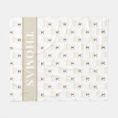 Personalisierter Bulldog (weiß) Fleecedecke (Vorderseite (Horizontal))