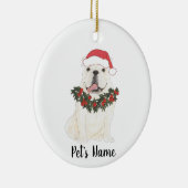 Personalisierter Bulldog (weiß) Keramik Ornament (Rechts)