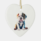 Personalisierter Bulldog Welpe Keramik Ornament (Rechts)