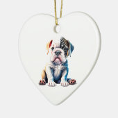 Personalisierter Bulldog Welpe Keramik Ornament (Links)