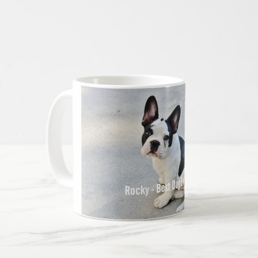 Personalisierter Bulldoggen-Foto-und Kaffeetasse (Vorderseite Links)