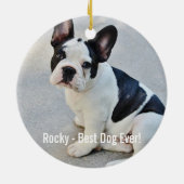 Personalisierter Bulldoggen-Foto-und Keramikornament (Hinten)