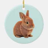 Personalisierter Bunny auf Light Blue Keramik Ornament (Hinten)