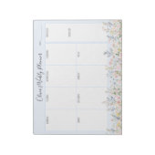 Personalisierter Bunter Blumen Blumen Wochenplaner Notizblock (Rotiert)