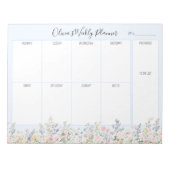 Personalisierter Bunter Blumen Blumen Wochenplaner Notizblock (Vorderseite)