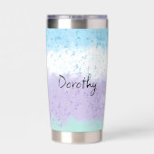 Personalisierter, bunter Handgezeichneter Dreamcat Thermobecher (Rückseite)