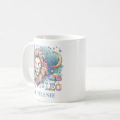 Personalisierter Bunter Löwe-Zodiac Astrologie Löw Kaffeetasse (Vorderseite Links)
