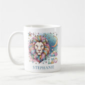 Personalisierter Bunter Löwe-Zodiac Astrologie Löw Kaffeetasse (Links)