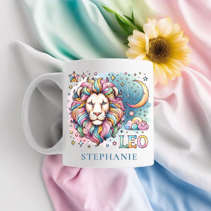 Personalisierter Bunter Löwe-Zodiac Astrologie Löw Kaffeetasse