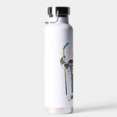 Personalisierter bunter Mann/Boy-Hockey-Spieler Trinkflasche (Rechts)