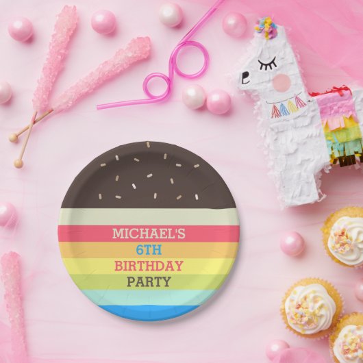 Personalisierter bunter pappteller (Party)