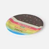 Personalisierter bunter pappteller (Schrägansicht)