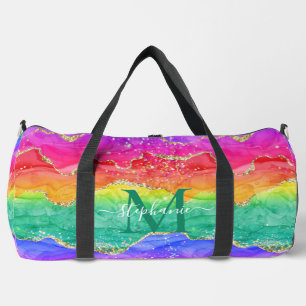 Personalisierter Bunter Regenbogen Glitter Gold Ac Duffle Bag