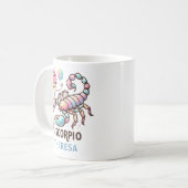 Personalisierter Bunter Skorpion Sternzeichen Astr Kaffeetasse (Vorderseite Links)