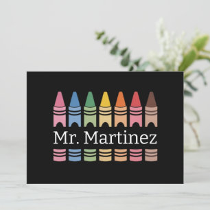 Personalisierter Buntstift Lehrer Name Süß Rücksei Einladung