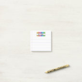 Personalisierter Buntstift-linierter Lehrer-Dank Post-it Klebezettel (Auf Schreibtisch)
