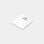 Personalisierter Buntstift-linierter Lehrer-Dank Post-it Klebezettel (angewinkelt)