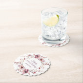 Personalisierter Burgund Pink Floral 80. Geburtsta Untersetzer (Vor Ort)