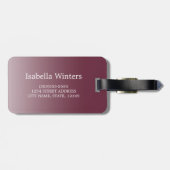 Personalisierter Burgundy Glitzer Ombre Name Monog Gepäckanhänger (Rückseite horizontal)