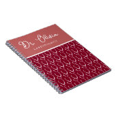 Personalisierter Burgundy Stethoscope Pattern Dokt Notizblock (Rechte Seite)
