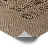 Personalisierter Burlap-Look Rustikaler Wedding Ke Poster (Ecke)