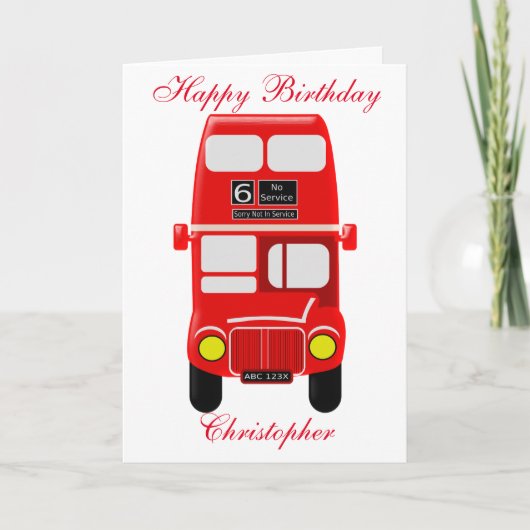 Personalisierter Bus zum Geburtstag Karte (Vorderseite)