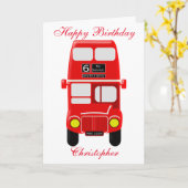 Personalisierter Bus zum Geburtstag Karte (Gelbe Blume)